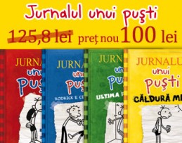 Seria Jurnalul unui pusti (4 volume: Jurnalul unui pusti, Rodrick e cel mai tare, Ultima picatura, Caldura mare) (Jeff Kinney)